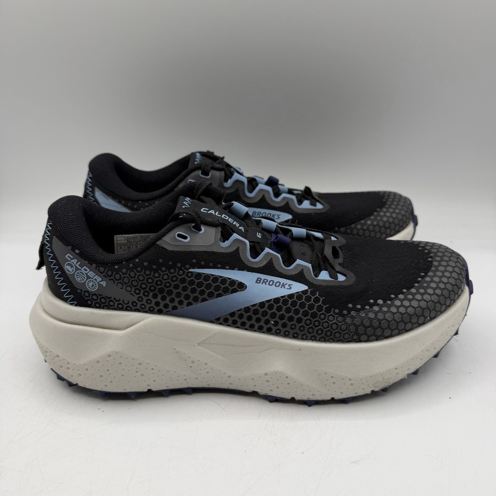 Brooks Caldera 6 Trail Running Shoes Women Sz 8 B Black/Blue Sneaker 1203661B082